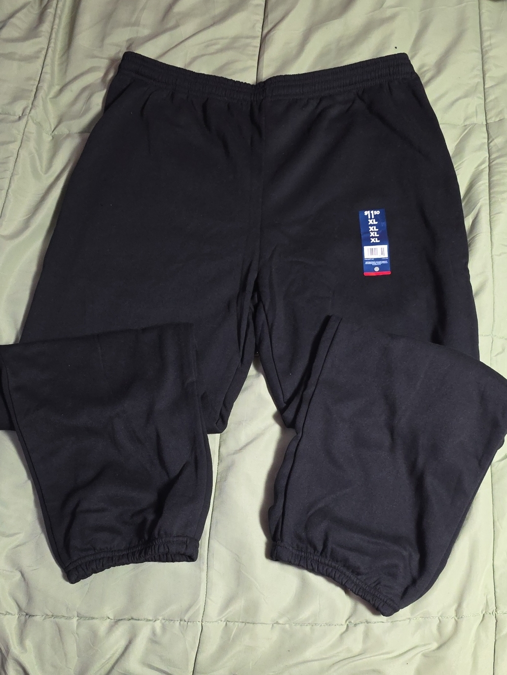Men's Black Elastic-Waist Jogger Sweatpants - XL
